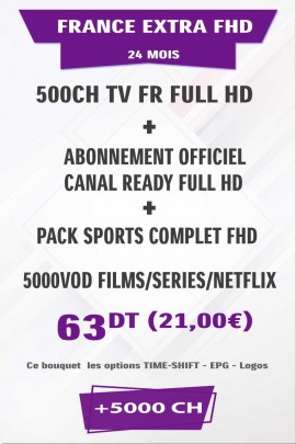 ABONNEMENT IPTV 24 Mois FRANCE EXTRA FULL HD