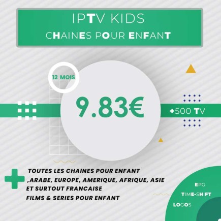 Abonnement IPTV Kids 1 an tunisie