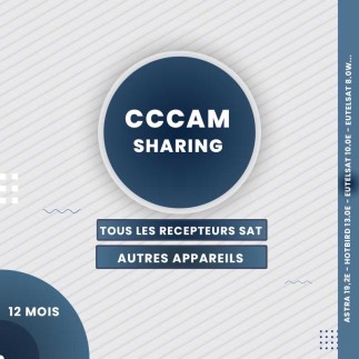 Abonnement Sharing cccam 12 mois pour récepteurs numériques tunisie