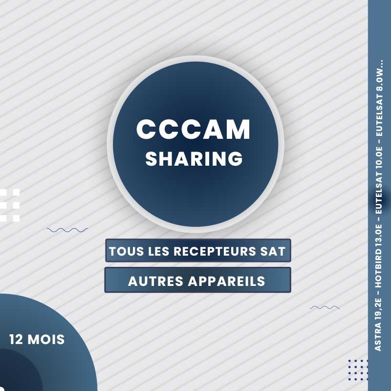 Abonnement Sharing cccam 12 mois pour récepteurs numériques