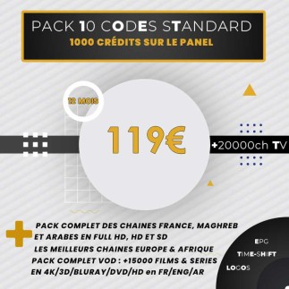 Revendeur IPTV 20 codes 1an tunisie