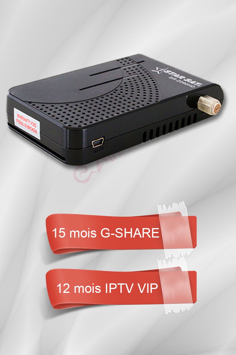 Récepteur STARSAT Mini HD 1300 Super + Clé Wi-Fi + Abonnement 15