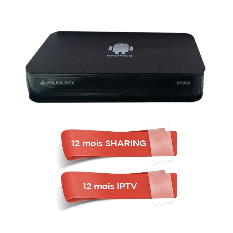 Récepteur Android VOLKA BOX + 12 mois IPTV Officiel + 12 mois SHARING