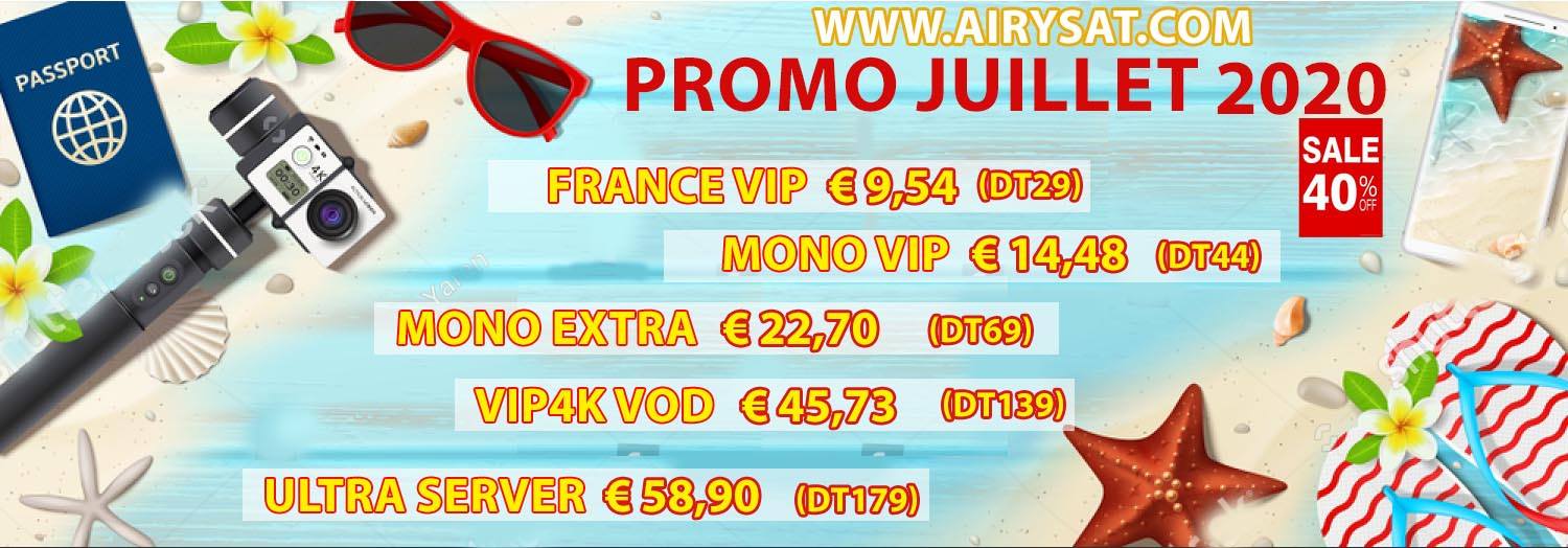 Promo IPTV AIRYSAT : JUILLET 2020