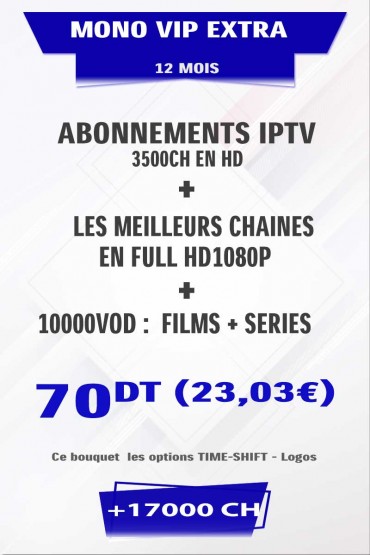 Abonnement IPTV Mono VIP EXTRA + FULL VOD 4K&3D – Airysat